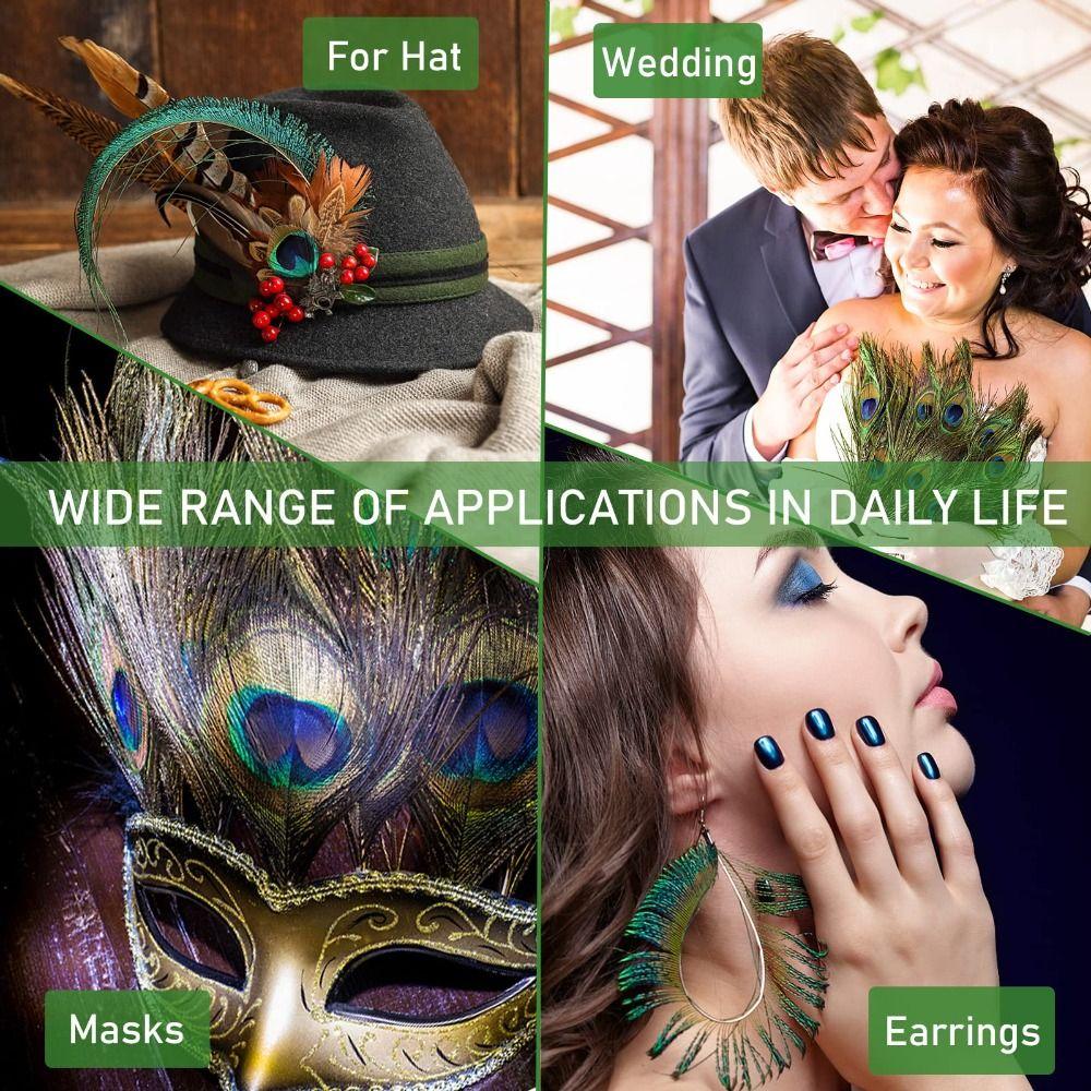 Wedding Decorations Feather Boas Colorful Feathers Natural Peacock Feathers Flower Arrangement