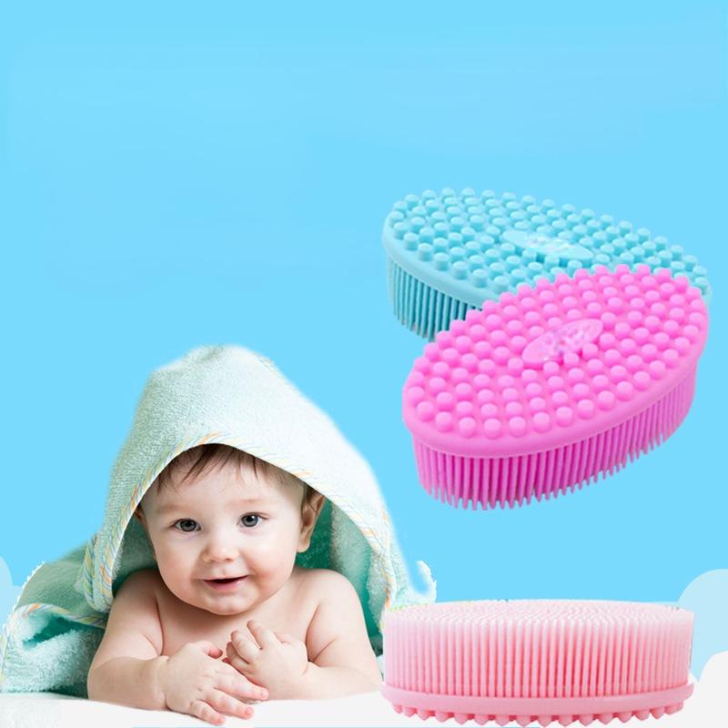 Силиконовая щетка для младенцев, детская массажная щетка для ванны, сенсорная щетка для ванны, мягкая щетка для ванны с волосами