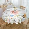 Spring Watercolor Flower Leaves Round Tablecloth Waterproof Table Cover For Wedding Party Decoration Dining Table Cover