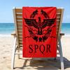 proof beach towel with a SPQR Roman Eagle1 pattern - soft,absorbent,quick-drying,machine washable - perfect for swimming,camping,bathing