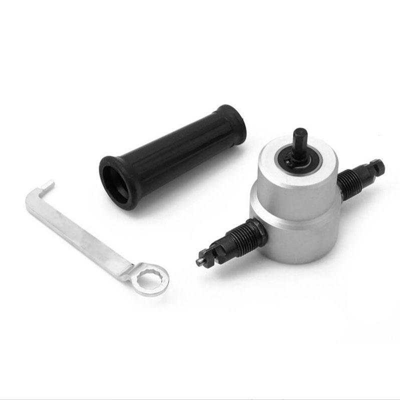 Регулируемый резак для листового металла Двухголовый Железный Ниблер Режущий инструмент Насадка для электродрели Модификация Пластины Пробойник Ножницы