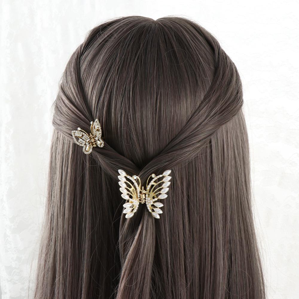 Милая элегантная девушка корейский цинковый сплав зажим зажим для волос жемчужные заколки для волос аксессуары для волос бабочка коготь для волос
