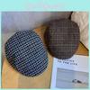 Retro Checkered Beret With Big Head Circumference Design For Casual Daily And Travel