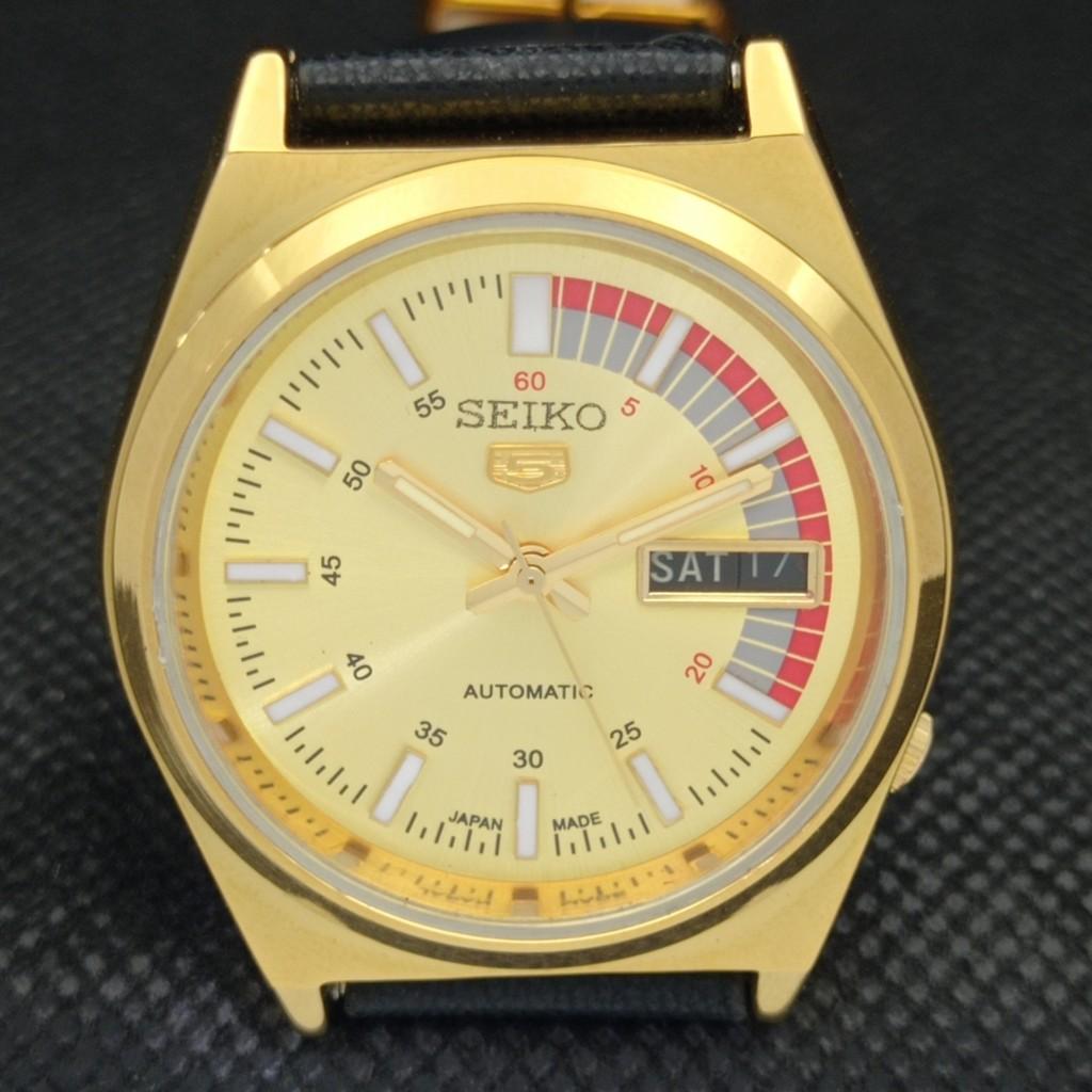 ВОССТАНОВЛЕННЫЕ ВИНТАЖНЫЕ SEIKO 5 AUTO 6309A ЯПОНИЯ МУЖСКИЕ D/D ЗОЛОТЫЕ ЧАСЫ a309521-5
