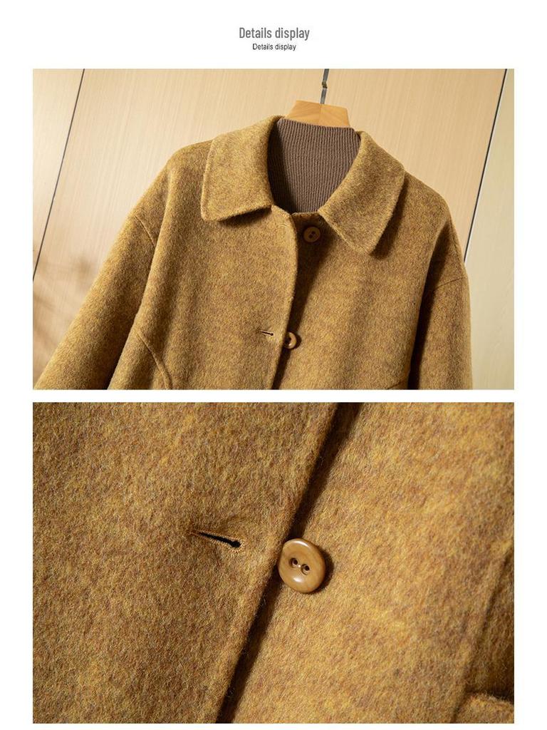Women's Double-Sided Cashmere Over-the-Knee Coat - 2025 Autumn/Winter Lapel Style