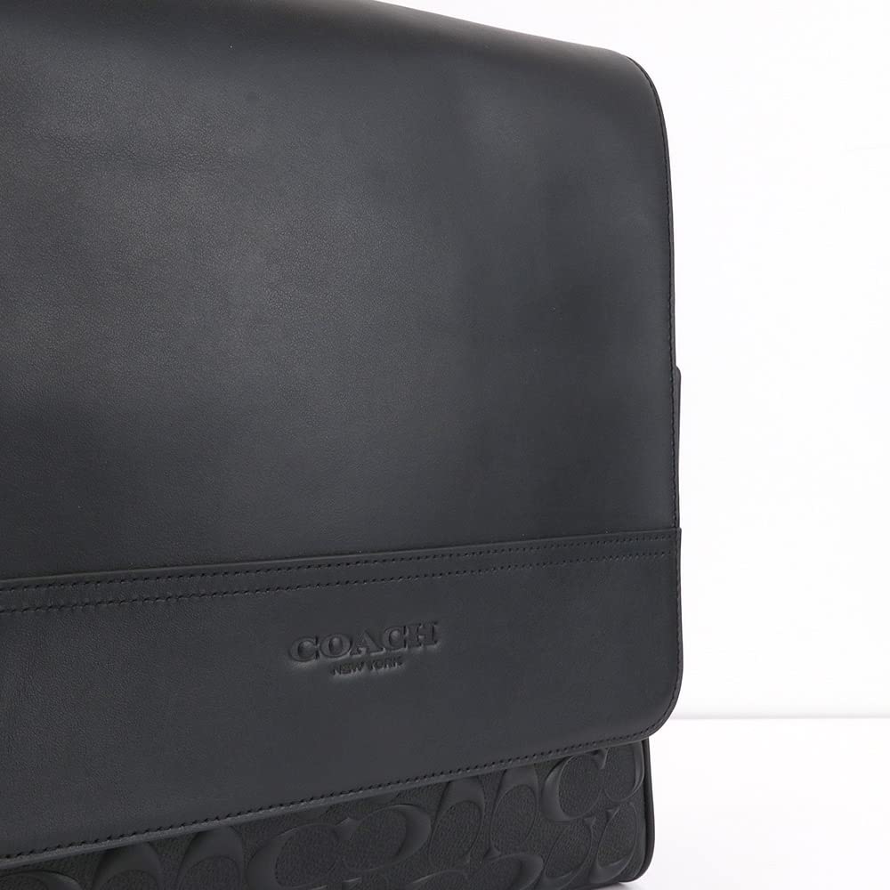 Сумка через плечо 4006 Signature [Coach] Мужская (QB/BK Черный) [Элемент]