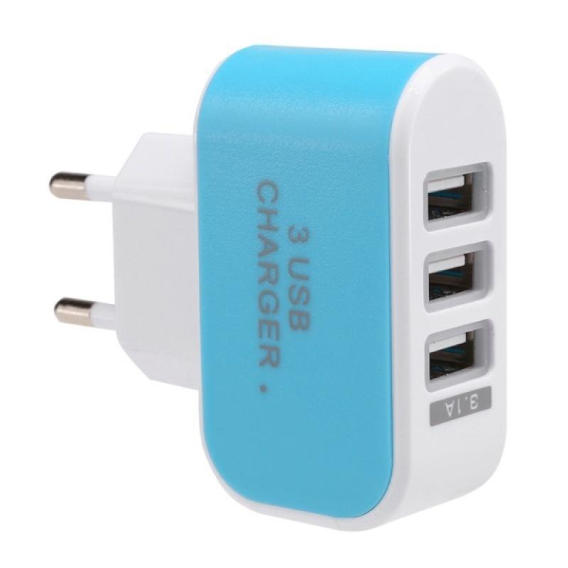 3.1 Тройной USB-адаптер для настенного зарядного устройства переменного тока с 3 портами для путешествий и путешествий для Samsung iPhone