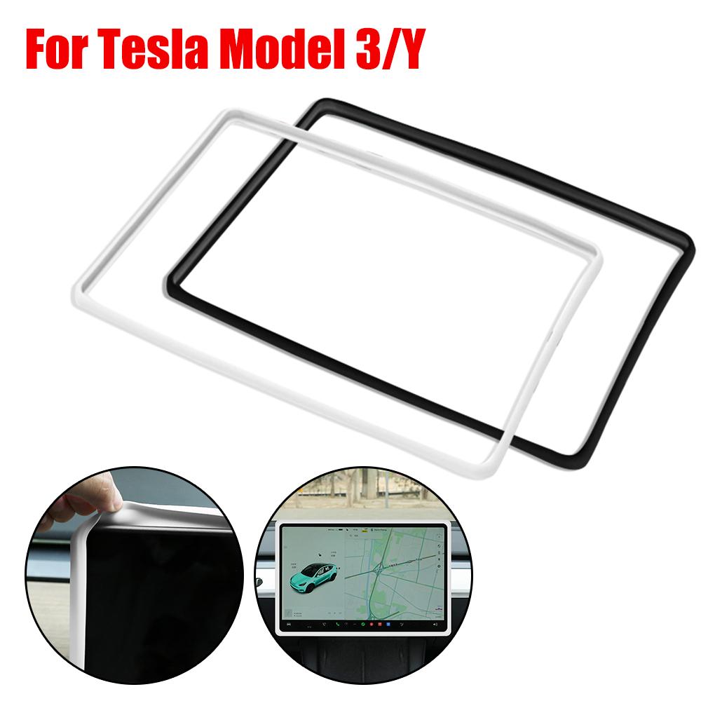 For Tesla Model 3 Y Silicone Car Accessories Central Control Frame Edge Cover Navigation Screen Protector
