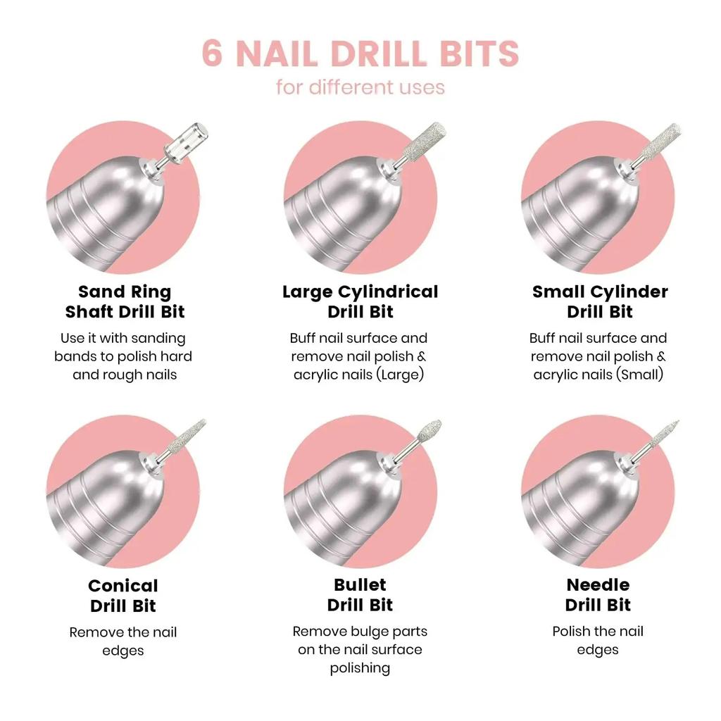 45000RPM Rechargeable Nail Drill Manicure Machine Professional Nail Drill With LCD Display Portable Cordless Drill Set Nail Art