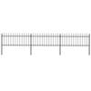 VidaXL Garden Fence with Spear-Shaped Top Steel 537 X 80 Cm Black 277604