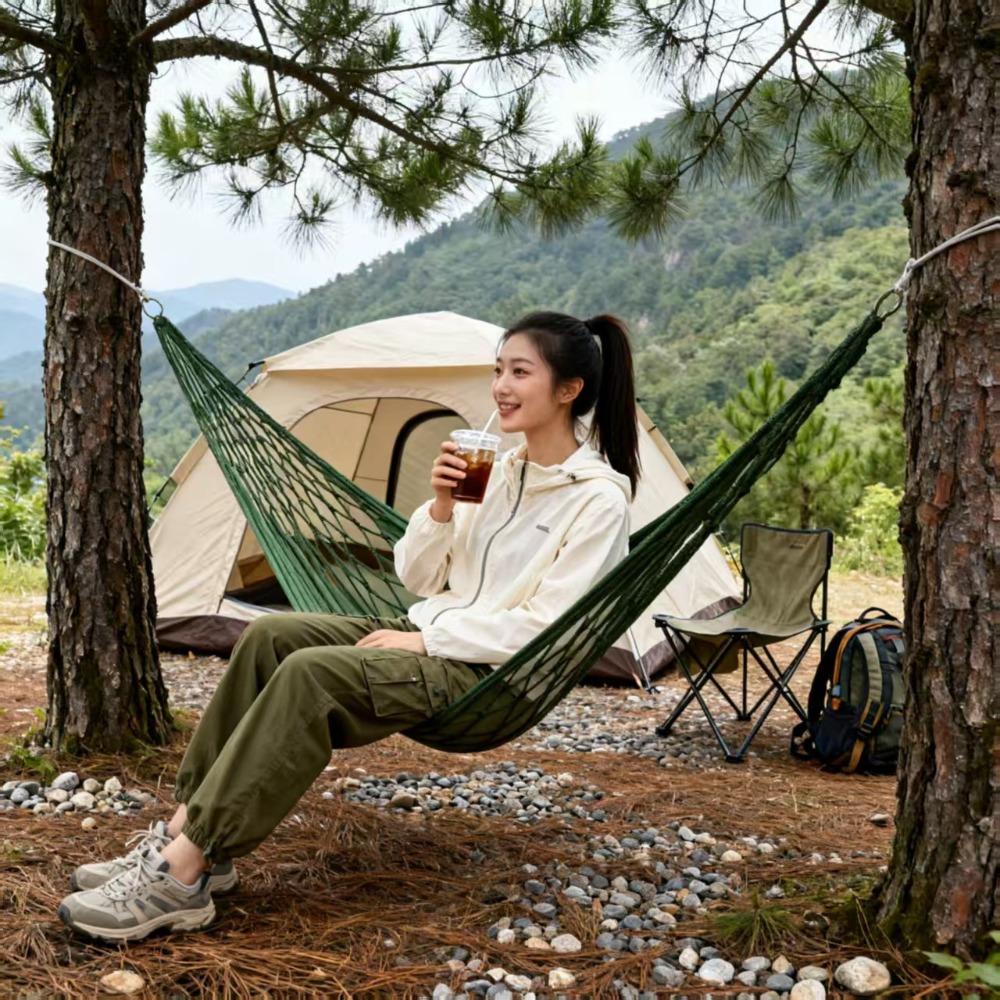 200x80cm Outdoor Hammock Thick Nylon Rope Camping Hammock Durable Nylon Mesh Hammock Home Leisure