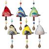 Hanging Cartoon Birds Crafts Little Bird Wind Chime Garden Yard Resin Decorative Hand Drawn Patterns Ornament Home Decoration