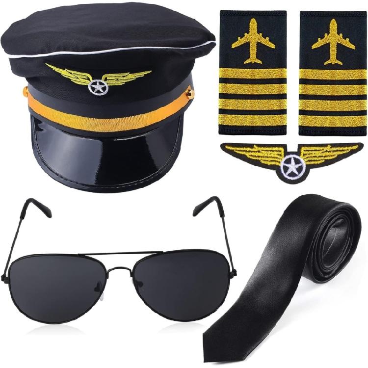 Аксессуары для костюма Капитана Шляпа Капитана Погоны Uniform вышитая аппликация Очки Галстук для мужчин Косплей