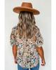 Azura Exchange Разноцветная блузка с V-образным вырезом и цветочным принтом