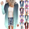 Women's Casual Fashion Floral Print Long Sleeve Mid-Length Cardigan Jacket