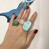 Geometry Exaggerated Ring Large Women's Jewelry Unique Resin Oval Rings  Gift