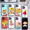 Аниме Манга Конфеты Чехол для Телефона Для iPhone17,16,15,14,13,12,11 Plus,Pro Max,Мягкая Черная Крышка