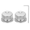 Uxcell Aluminum Potentiometer Universal Volume Tone Control Knob with Oval Groove Indicator for Silver 2-Piece Knob, 1/4" (6mm) Guitar, 4/5" (34x20mm)