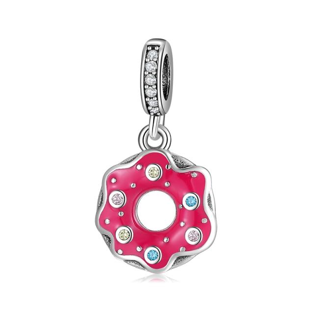 925 стерлингового серебра розовый сверкающий фианит фламинго подвески бусины для изготовления ювелирных изделий подвески подходят оригинальные европейские браслеты с подвесками