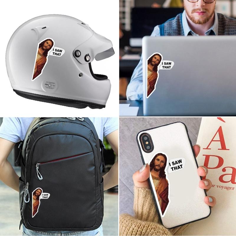 Christian Sticker Spoof Emblem Styling Motorcycle Bumper Label Laptop Jesus: I Saw That! DIY Skateboard Emblem IgPopular