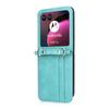 For Motorola Razr 40 Ultra 5G Hard PC+PU Leather Cover One-piece Design Card Slots Phone Case with Lanyard