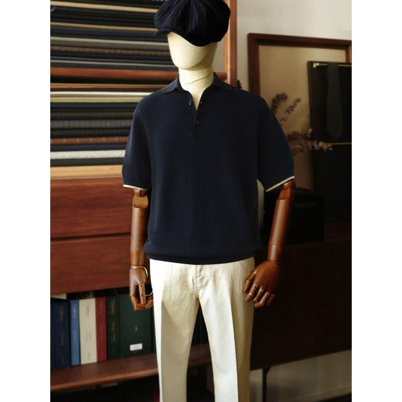 Pure Cotton Polo Shirt Short-Sleeved Men's Summer Shirt Slim Fit Lapel T-Shirt Export Casual All-Cotton Collared T-Shirt