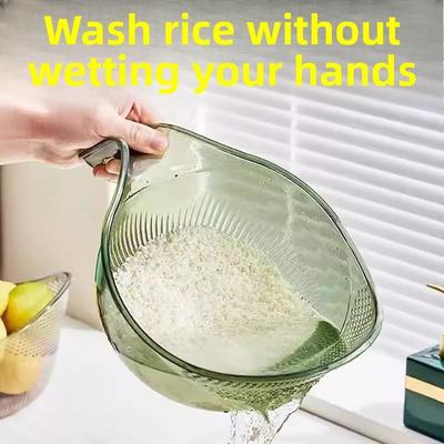 Волшебные инструменты для промывания риса: Сито для промывки риса, Корзина для слива воды, Таз для мытья овощей, Половник, Промывание водой, Корзина для слива воды