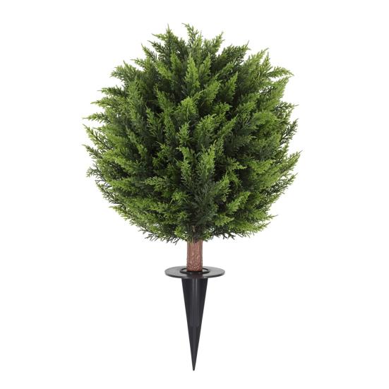 Искусственное топиарное дерево в форме шара из кедра с грунтовым колом 23" Устойчивые к УФ-излучению искусственные кусты самшита Поддельный вечнозеленый кипарис