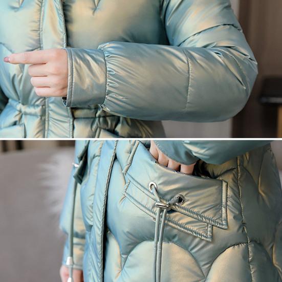 Женское зимнее хлопковое пальто с утолщенным мягким капюшоном из искусственного меха, гладкое, облегающее, с сохранением тепла, ветрозащитное, средней длины с капюшоном, с длинным рукавом, на молнии