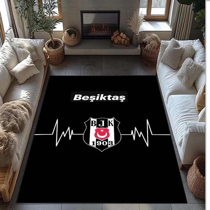 BESIKTAS J.K Прямоугольный ковер из фланели с принтом, нескользящий, мягкий, полиэстеровый, для пола, декоративный коврик для спальни, гостиной, дивана, игровой комнаты, домашний декор