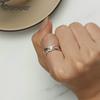 BAMOER, стерлинговое серебро 925 пробы, витое кольцо с геометрическим рисунком, двухслойное кольцо с узлом в форме сердца, обручальное кольцо, ювелирные изделия, подарок для женщин