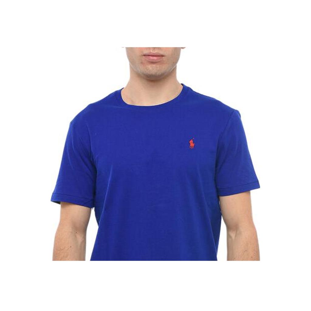 Polo Ralph Lauren Однотонная футболка свободного кроя с круглым вырезом и короткими рукавами Женские топы Синий WMPOKNINCU21162-999