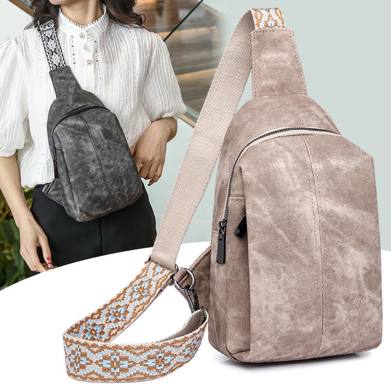 Mobile Phone Fanny Pack Trendy Brand Women's Breast Bag Japanese Simple and Lightweight Shoulder Small Backpack Women's Leisure Sports Messenger