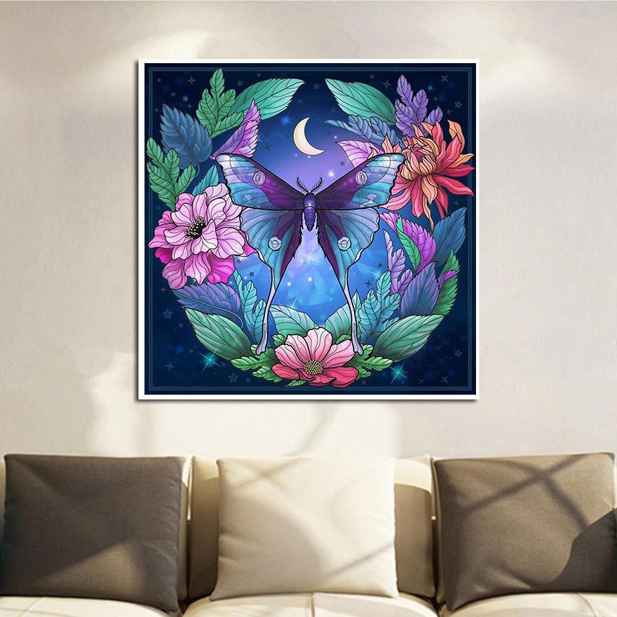 5D Diy Алмазная картина Букет и бабочка Алмазная вышивка Полный набор аниме Наборы для вышивки крестом Домашний декор Подарок ручной работы
