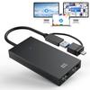 Minthouz USB C Двойной HDMI-адаптер, HDMI-разветвитель, DisplayLink Двойной дисплей, HDMI-разветвитель 4K@60Hz, Подключает два монитора одновременно, для Dell, HP,