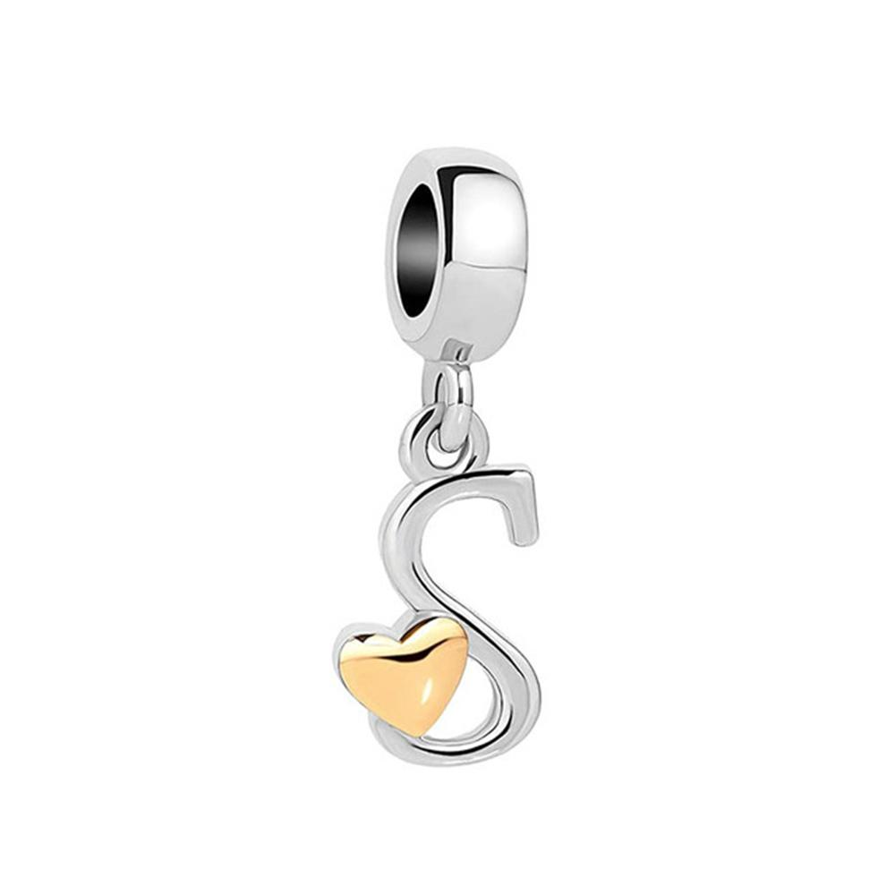 Новый медный с покрытием Rose Gold, Light Gold, двухцветный, с 26 английскими буквами, подвеска-шарм, совместим с браслетами, ожерельями, для самостоятельного изготовления украшений