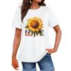 Women's Fashion Independence Day  Printed Round Neck Short Sleeved Casual T-shirt Top