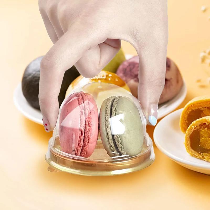 50pcs Transparent Cake Box Container Transparent Cupcake Dome Pastry Baking Packaging Boxes Wedding Party Supplies Gifts Decor