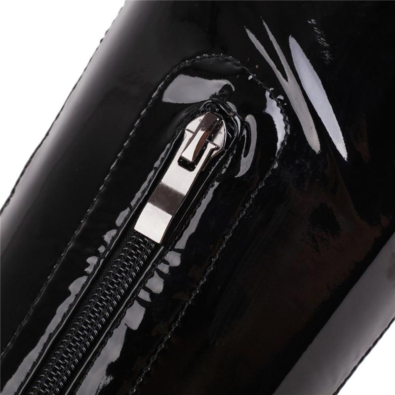 Женские сапоги на высоком каблуке, сексуальные, в европейском и американском стиле, водонепроницаемые, на толстом каблуке, однотонные, большого размера, до колена