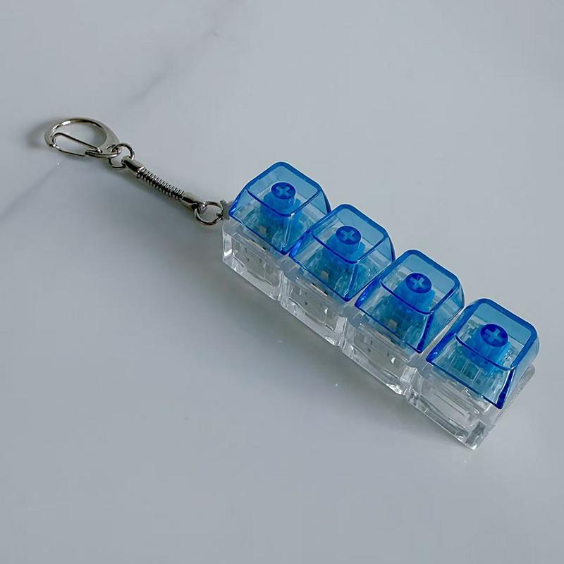 1 шт. Светящийся брелок-клавиатура Снятие стресса Нажимаемая кнопка со светодиодом Игрушка Для людей с тревогой Настольный аксессуар
