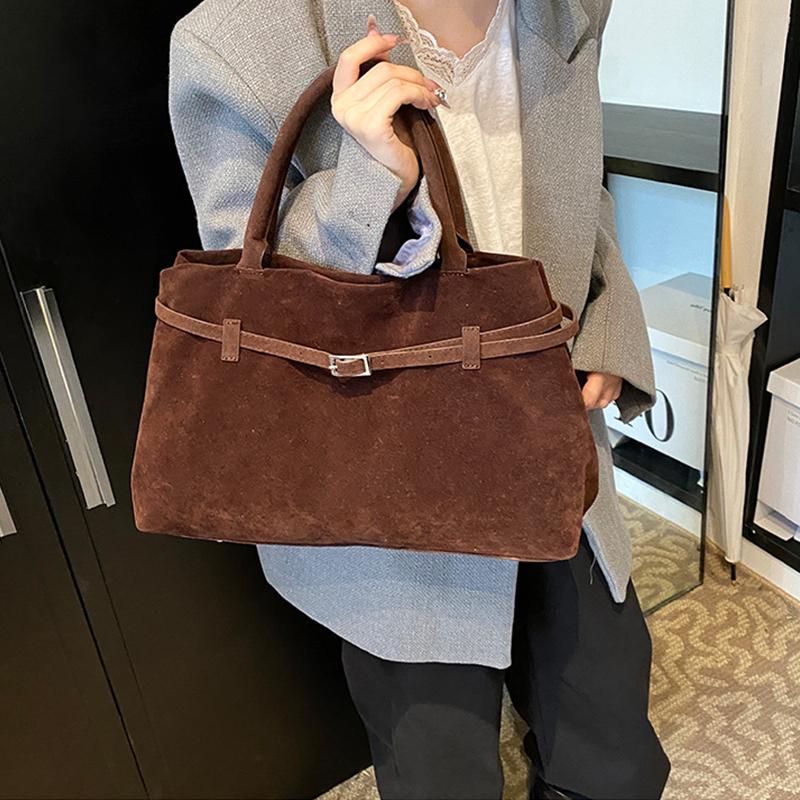 Элегантные сумки для женщин, сумки через плечо, новая большая вместимость, женская сумка с пряжкой, декоративный дизайн, искусственная замша, застежка, повседневная сумка-тоут