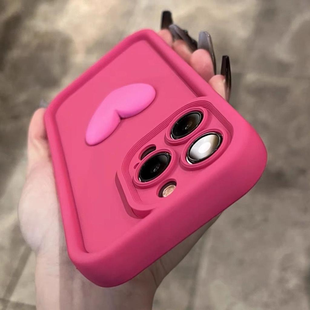 S 24 23 22 21 20 Cute 3D Love Heart Matte Case On Samsung Galaxy S24 S23 S22 S21 S20 FE Plus Ultra 5g Women Silicone Back Cover