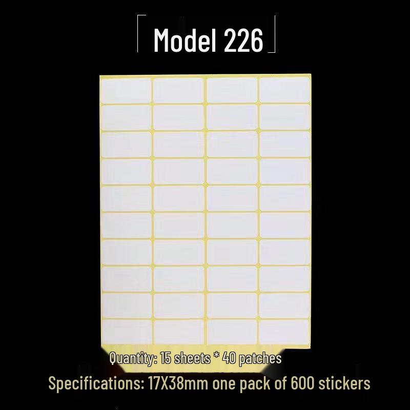 A5 Self-Adhesive Blank Label Stickers for Printing and Handwriting - White Name and Number Stickers