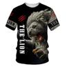 Summer Men's T-shirt 3D Animal Print Tees Lion Pattern Loose Round Neck Short Sleeve Tops Men