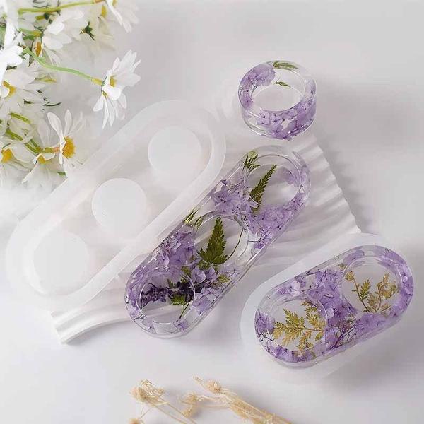 Round Candle Holder Silicone Mold Cement Candlestick Mould DIY Plaster Epoxy Resin Handicraft Molds Home Dinner Decor