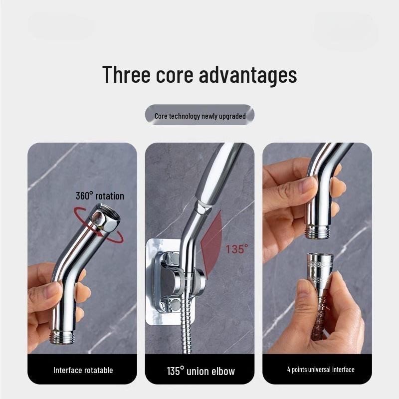 Регулируемый медный локтевой отвод с углом разделения 5 градусов, ручная душевая лейка с вращающимся верхним душем