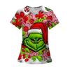 Women's Fashion Printed Short Sleeve V Neck Pattern Tops Pocket Working T-shirts