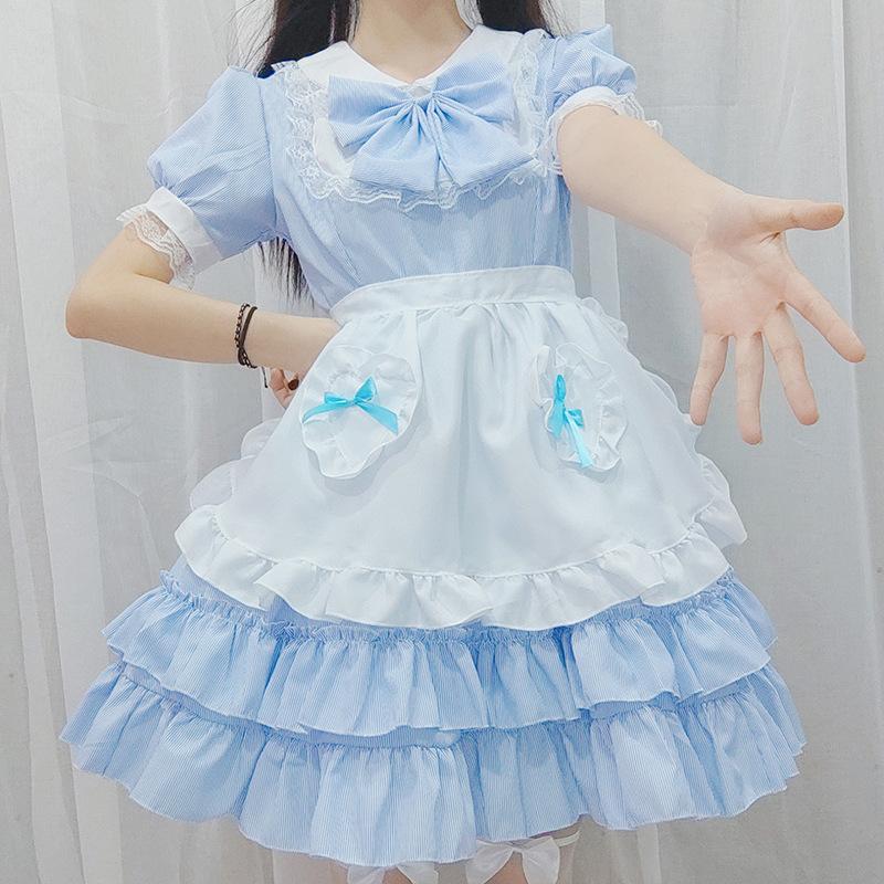 Schoolgirl Cute Summer Puff Loli Sweet Dress Maid Fluffy Dress Cos