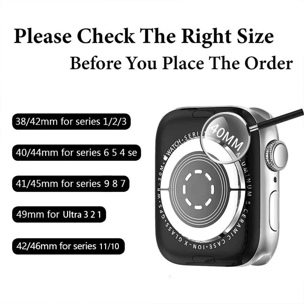 Тонкий кожаный ремешок для iWatch SE 10 9 8 7 6 5 4 3 2 1 Женский браслет для Apple Watch 38мм 40мм 41мм 42мм