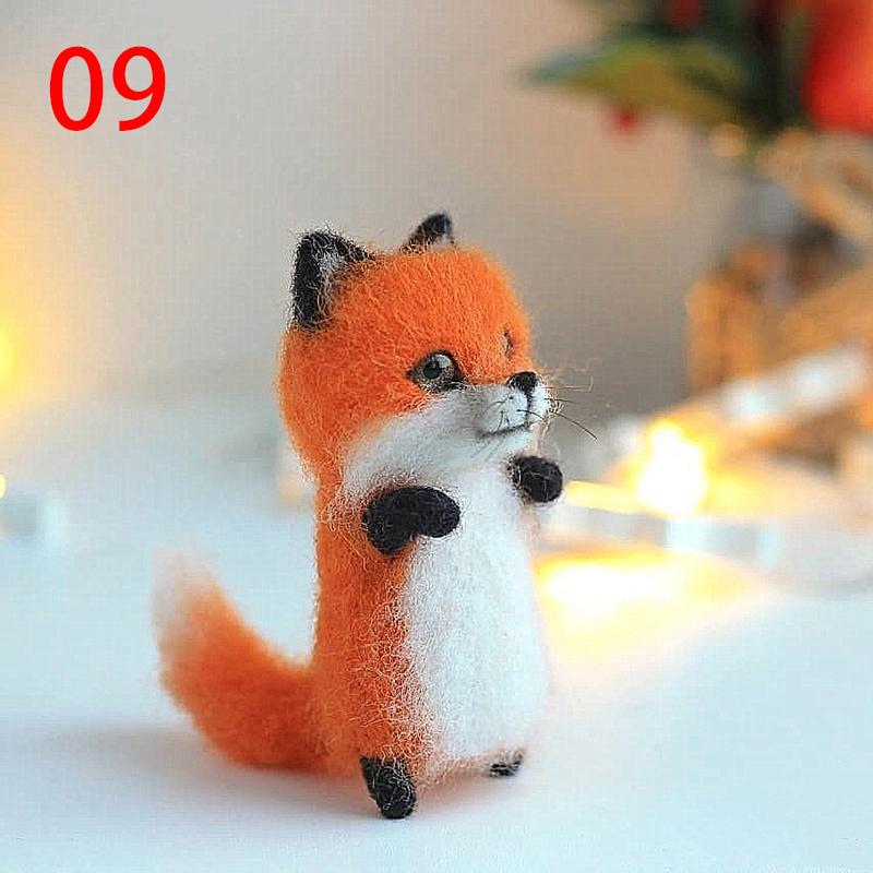 Cute Kit Unfinish Wool Doll Kitty Siamese Hawksbail Tabby Civet Cat Needle Felt Kit Package